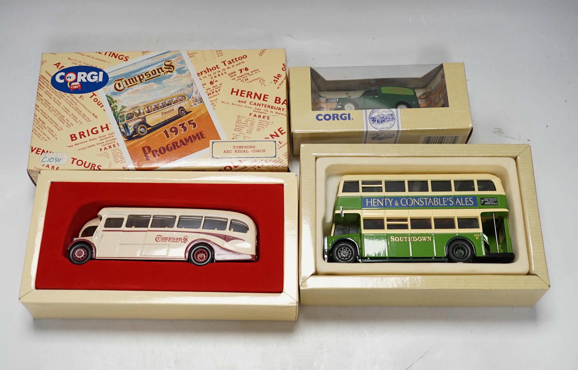 Twenty-two boxed Corgi Classics buses and coaches, etc., including a 50th anniversary Routemaster, Bedford OB coaches, etc.